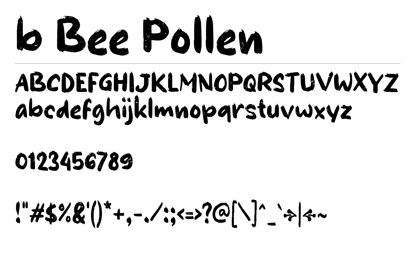 b Bee Pollen Font preview