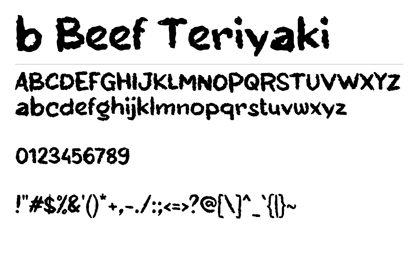 b Beef Teriyaki Font preview