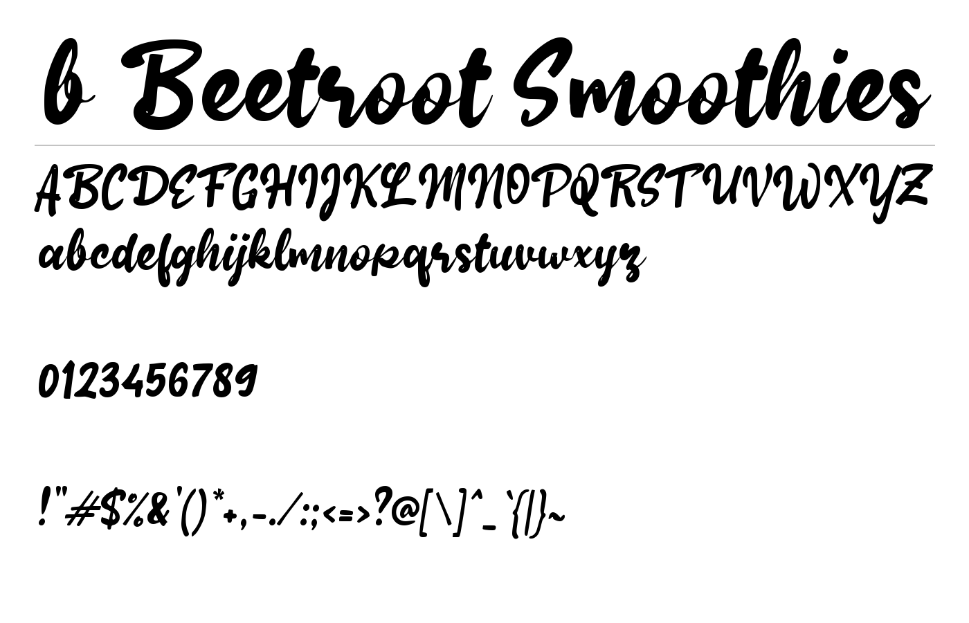 b Beetroot Smoothies Font preview