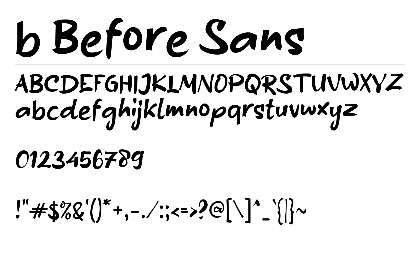 b Before Sans Font preview