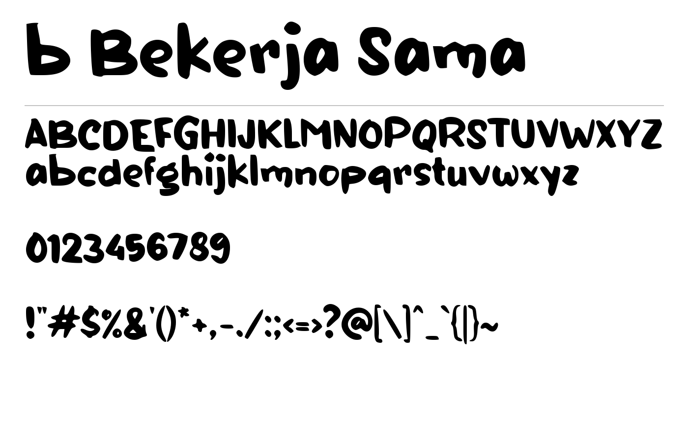 b Bekerja Sama Font preview