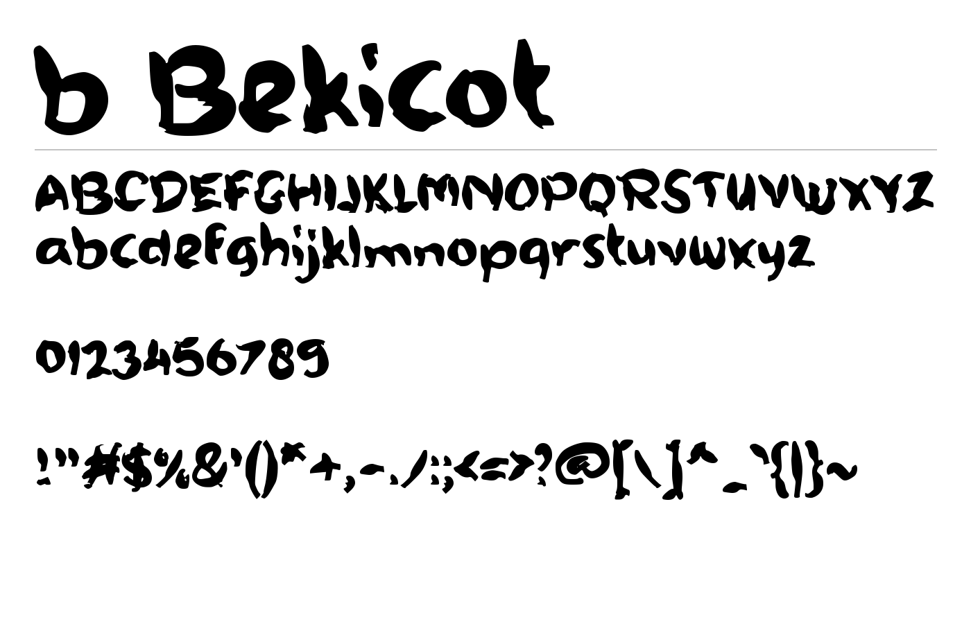 b Bekicot Font preview