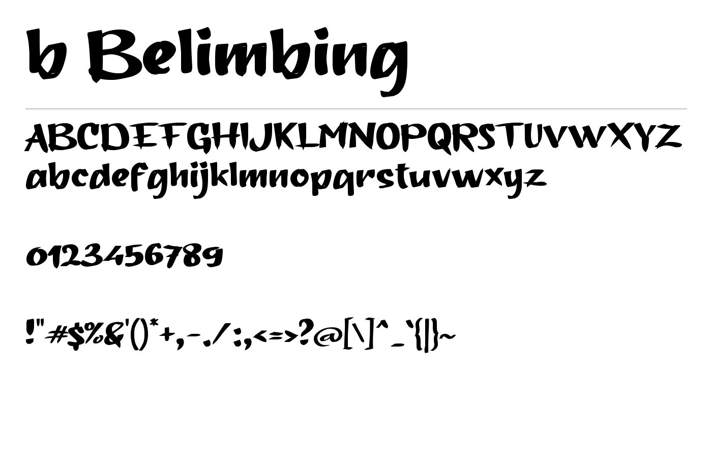 b Belimbing Font preview