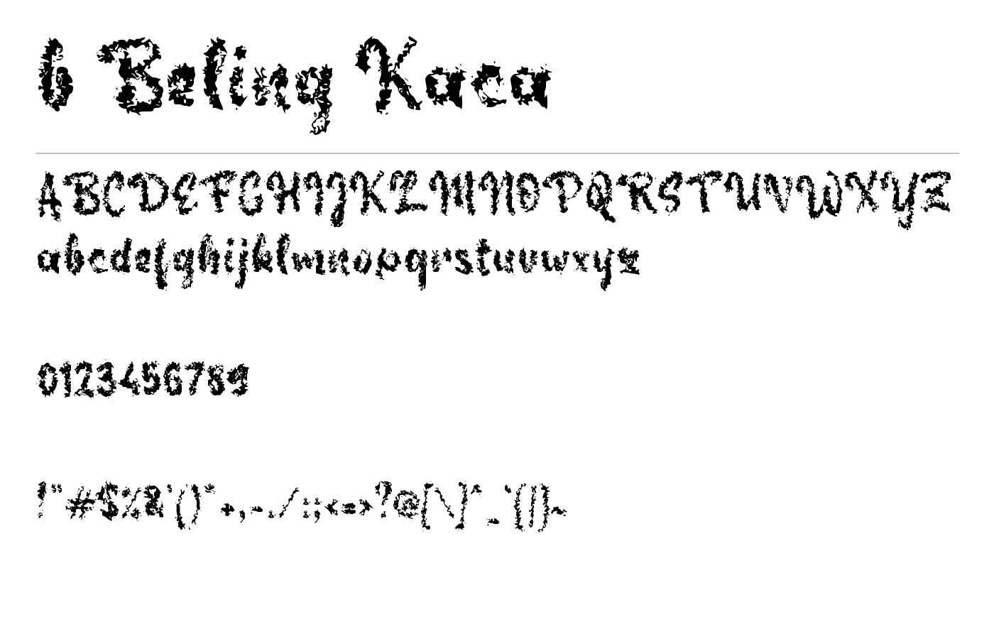 b Beling Kaca Font preview