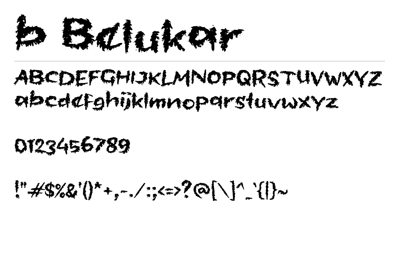 b Belukar Font preview