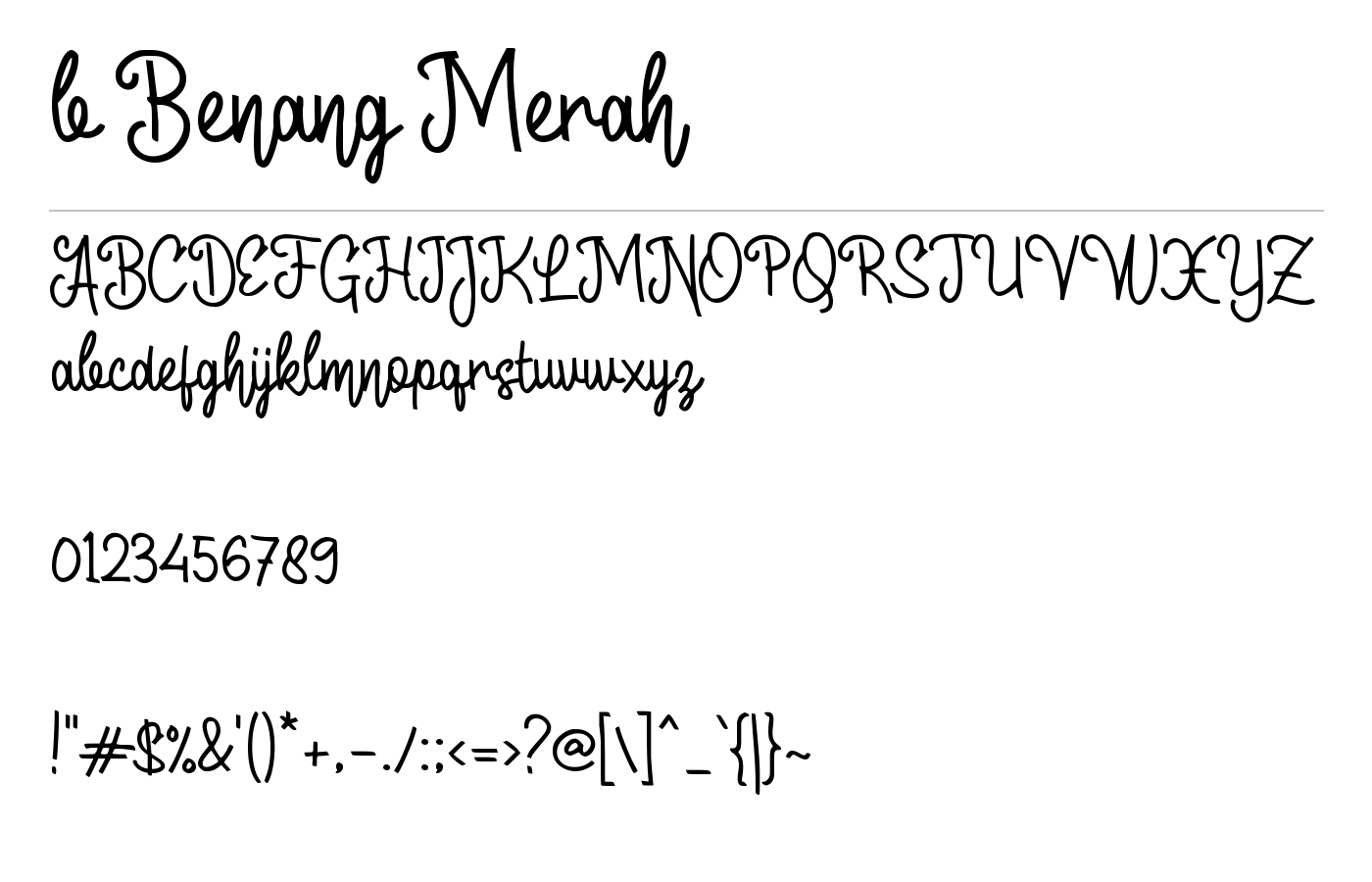b Benang Merah Font preview