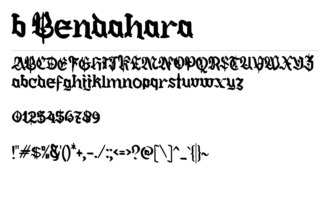 b Bendahara Font preview