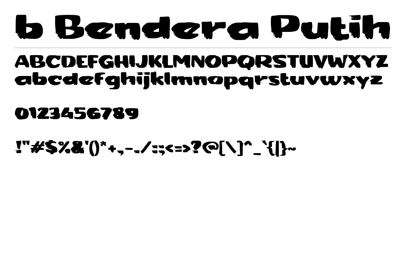 b Bendera Putih Font preview