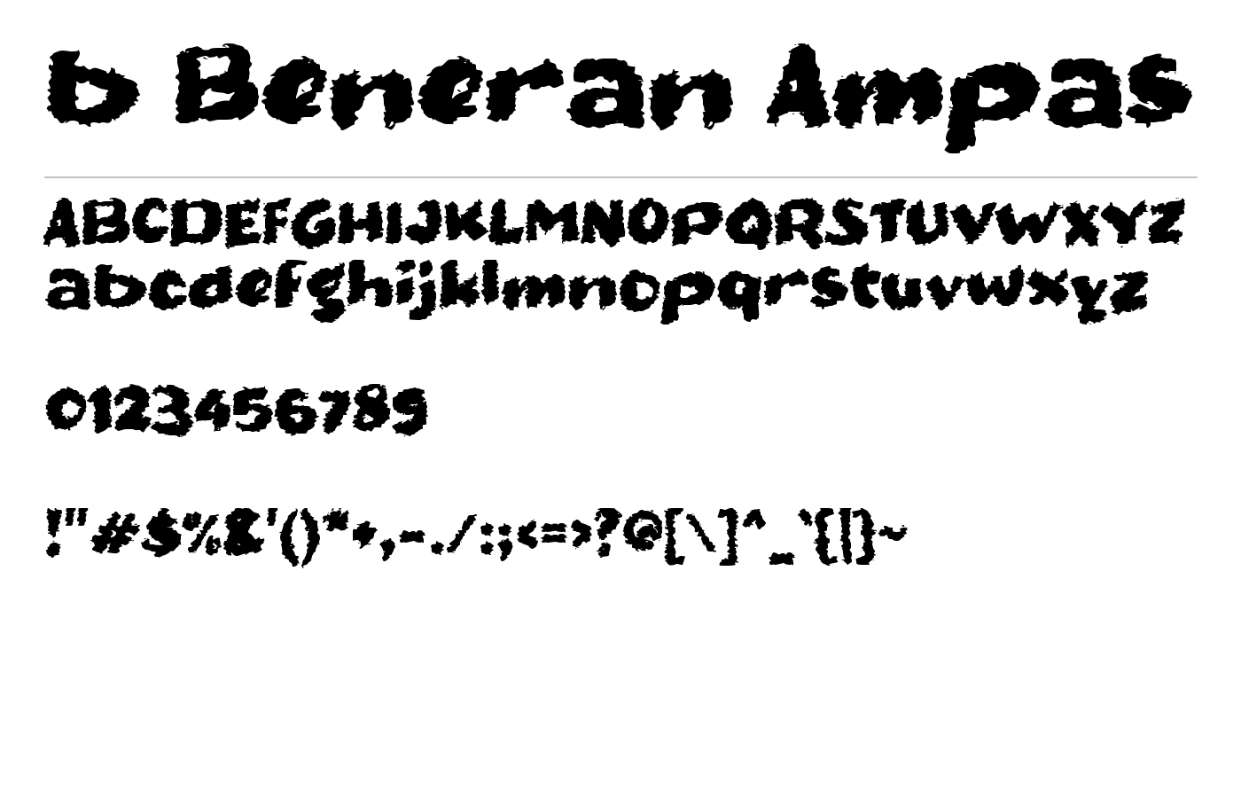 b Beneran Ampas Font preview