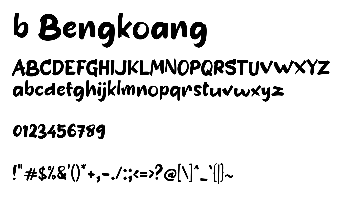 b Bengkoang Font preview