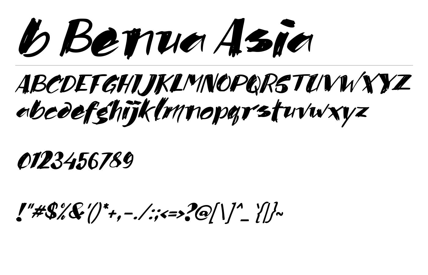 b Benua Asia Font preview