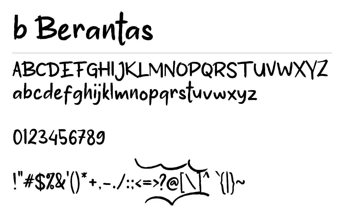 b Berantas Font preview