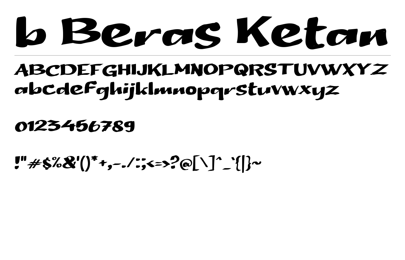 b Beras Ketan Font preview
