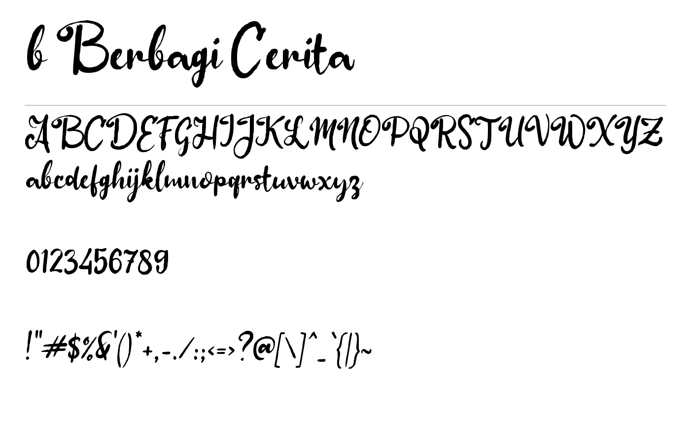 b Berbagi Cerita Font preview
