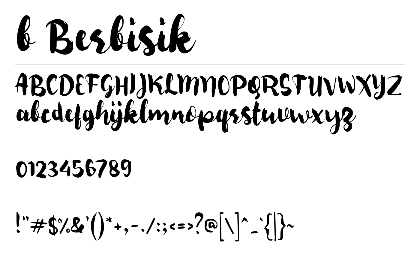 b Berbisik Font preview