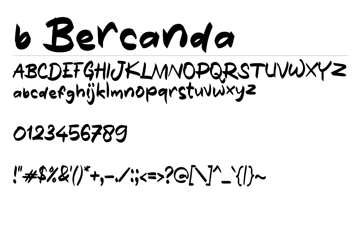 b Bercanda Font preview
