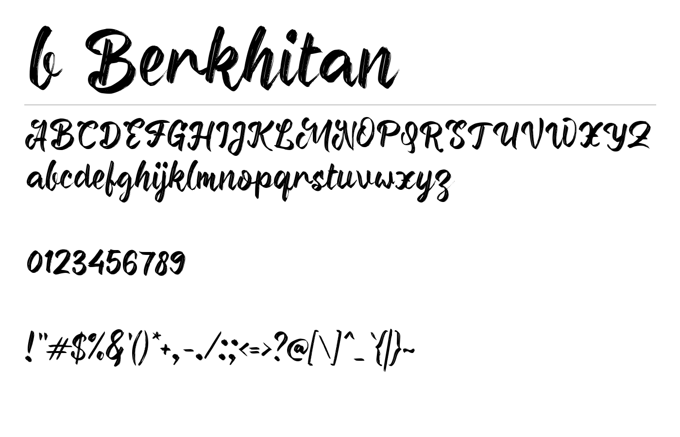 b Berkhitan Font preview