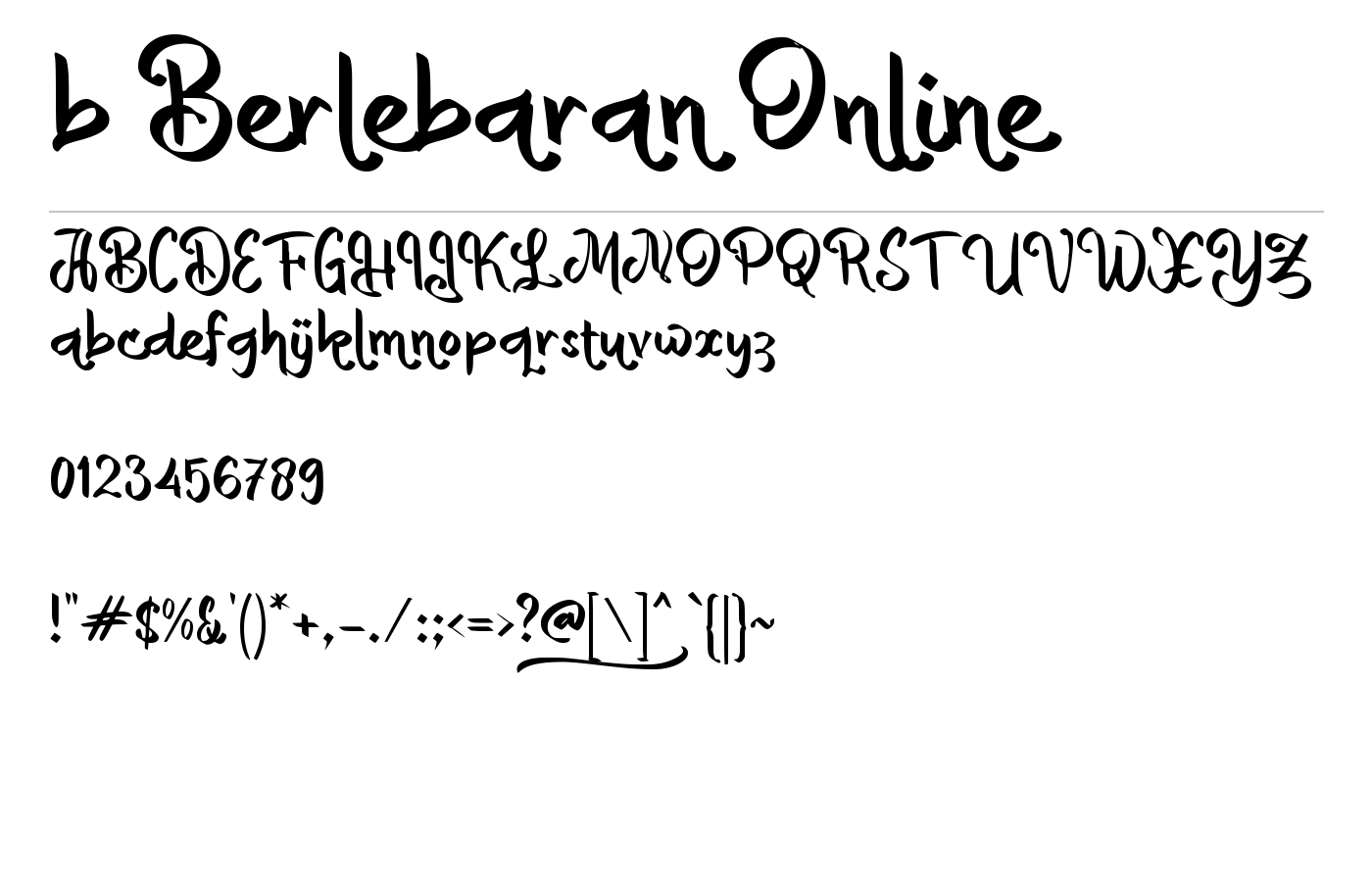 b Berlebaran Online Font preview