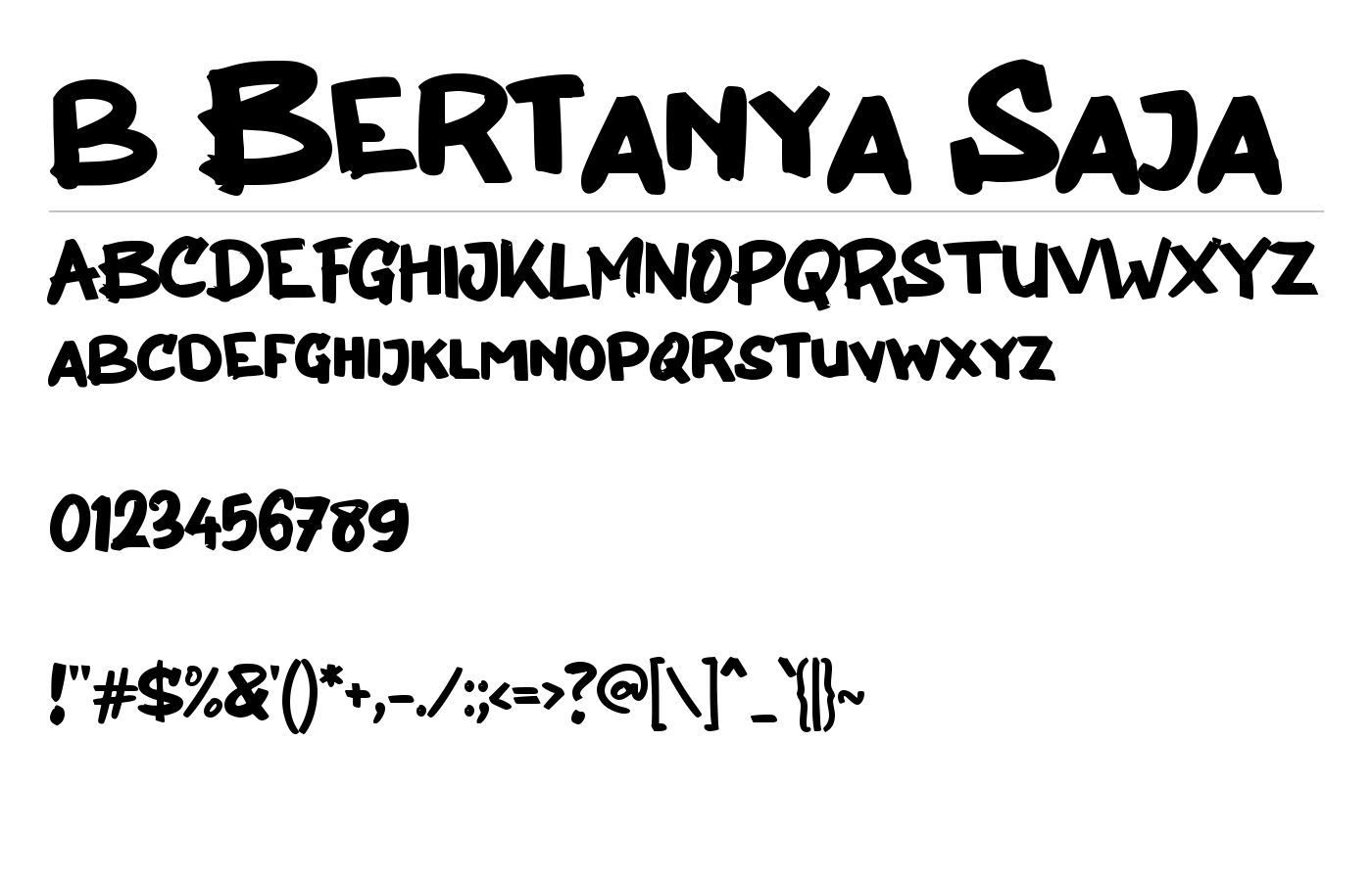 b Bertanya Saja Font preview