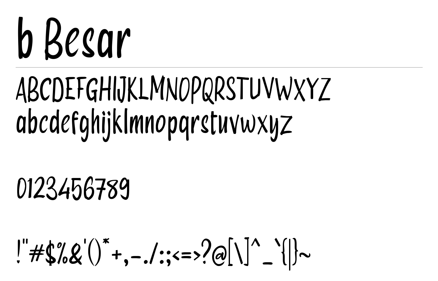 b Besar Font preview