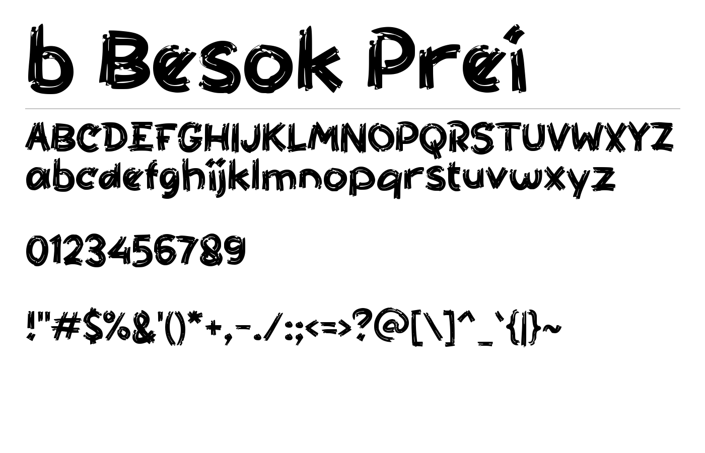 b Besok Prei Font preview