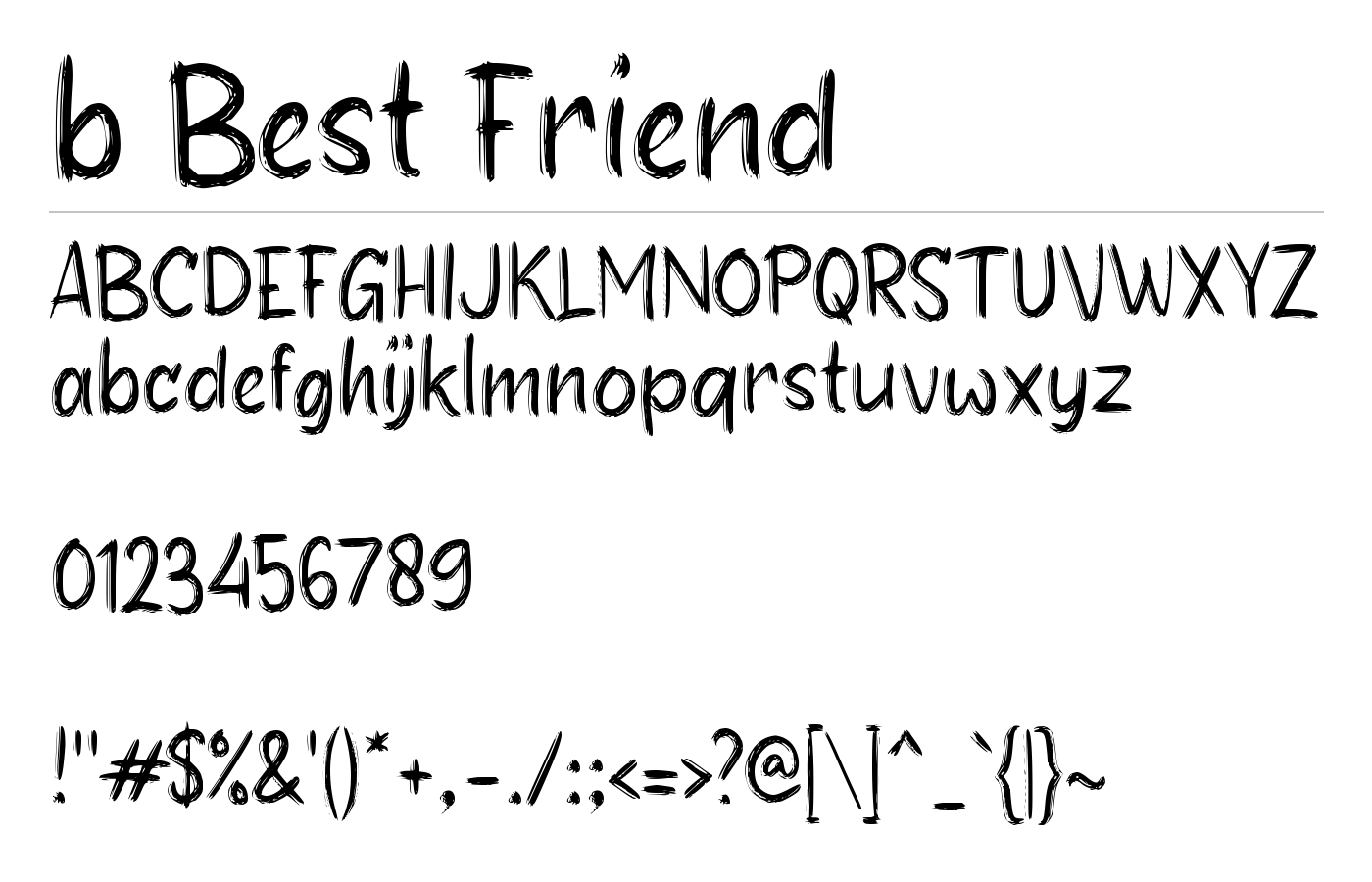 b Best Friend Font preview