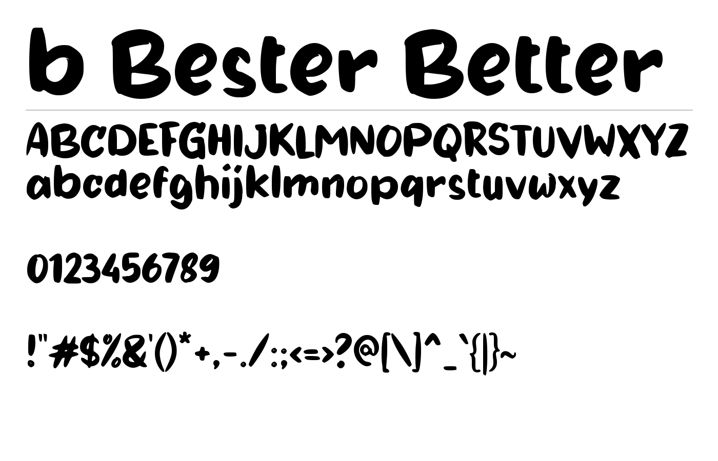 b Bester Better Font preview