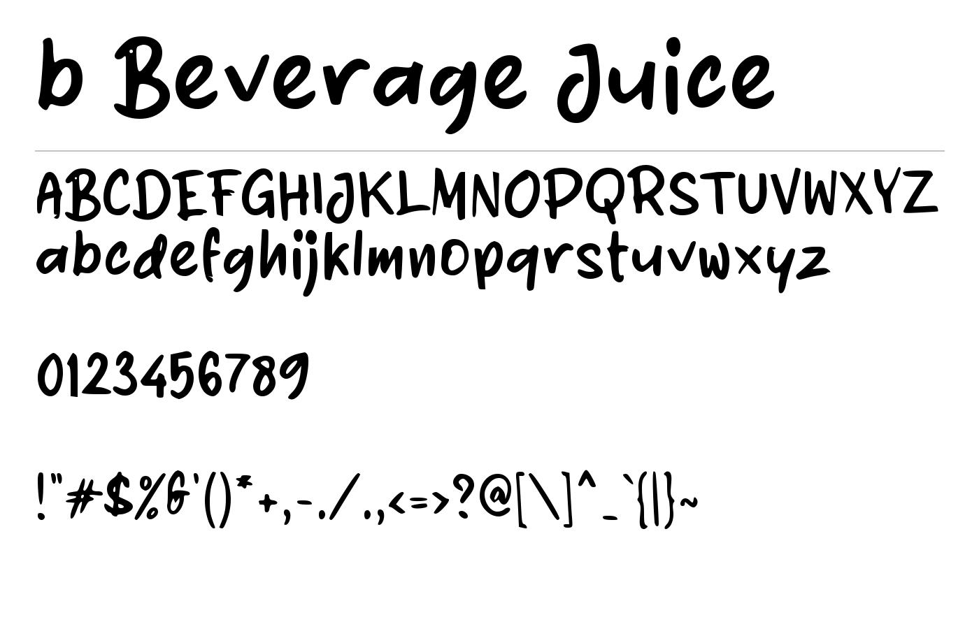b Beverage Juice Font preview