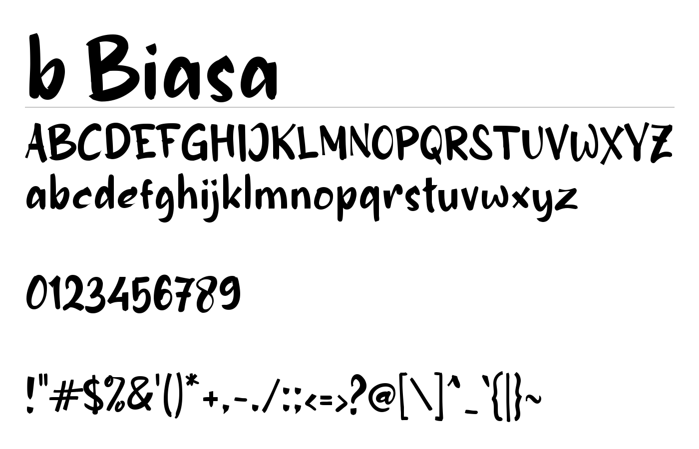 b Biasa Font preview