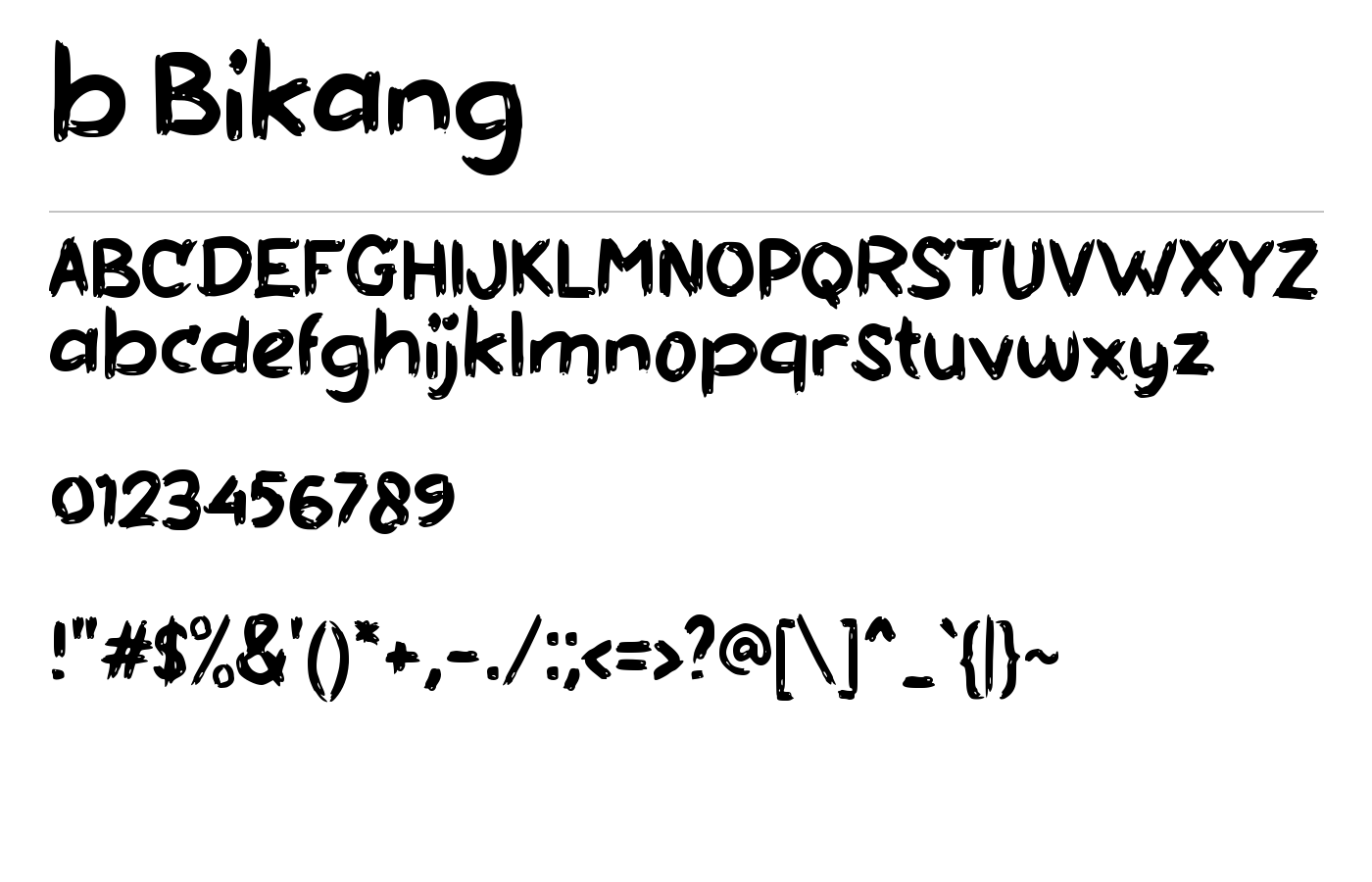b Bikang Font preview