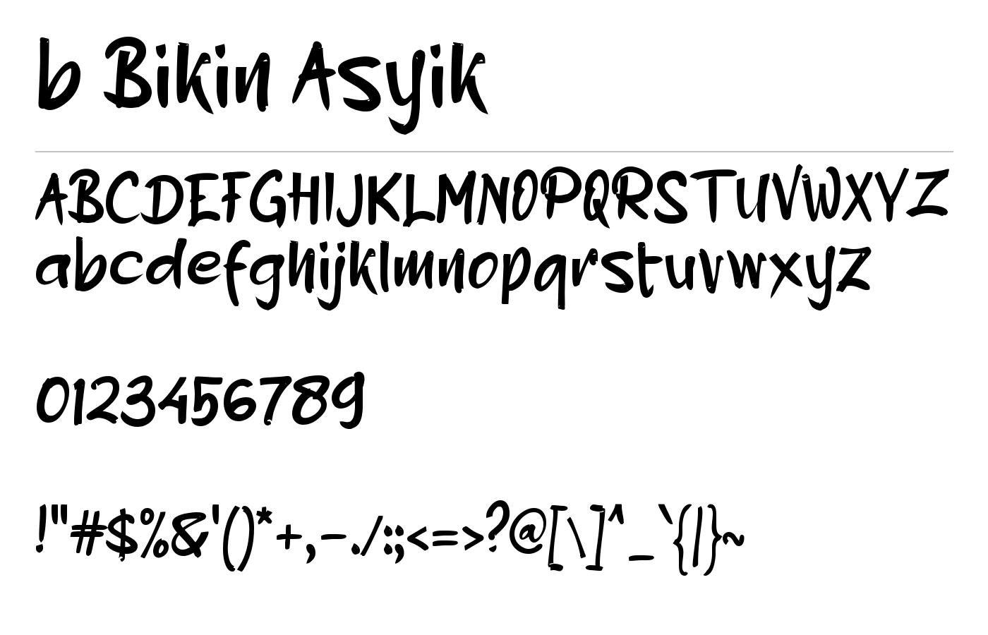 b Bikin Asyik Font preview