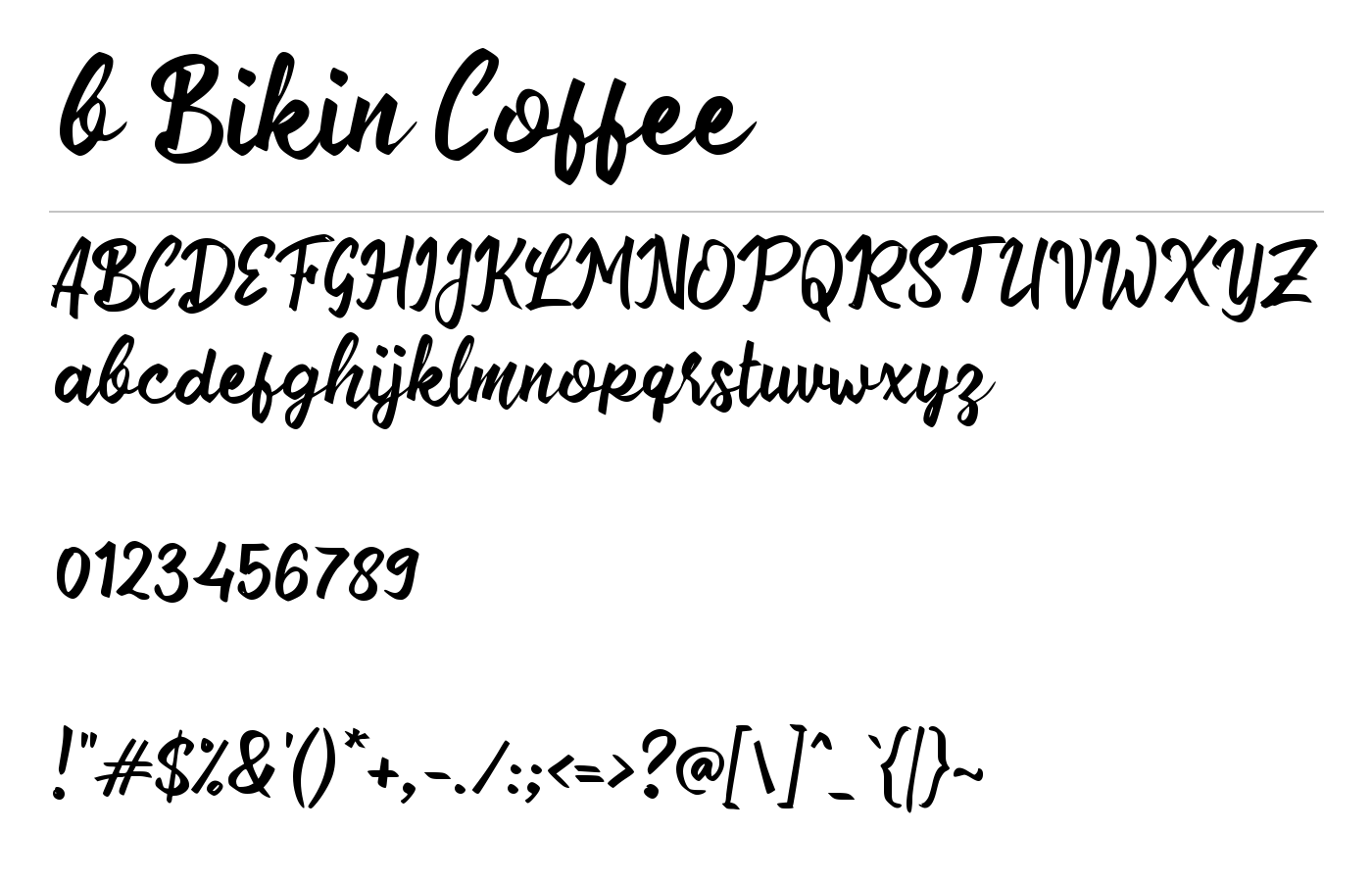 b Bikin Coffee Font preview