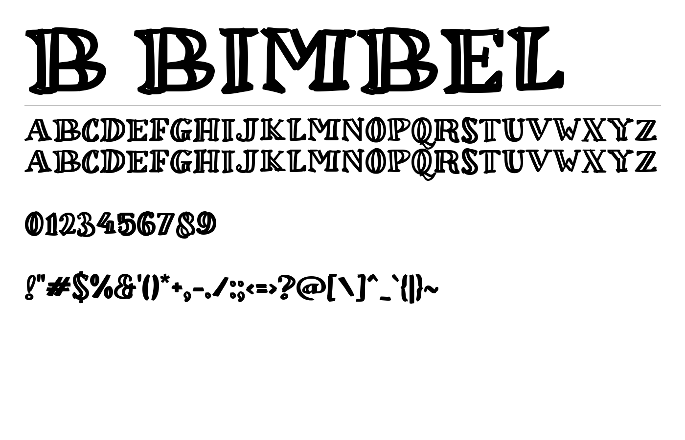 b Bimbel Font preview