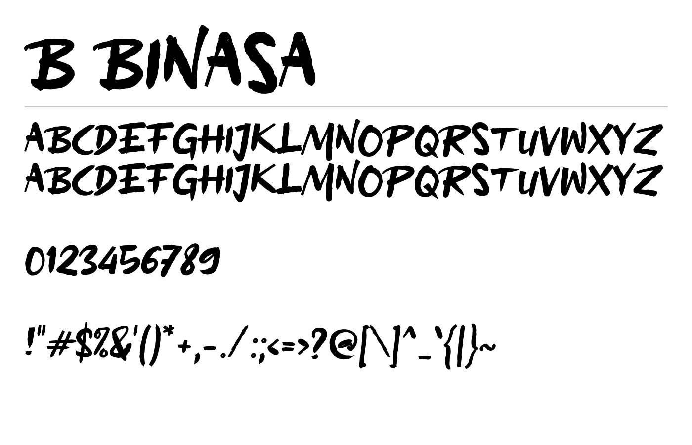 b Binasa Font preview