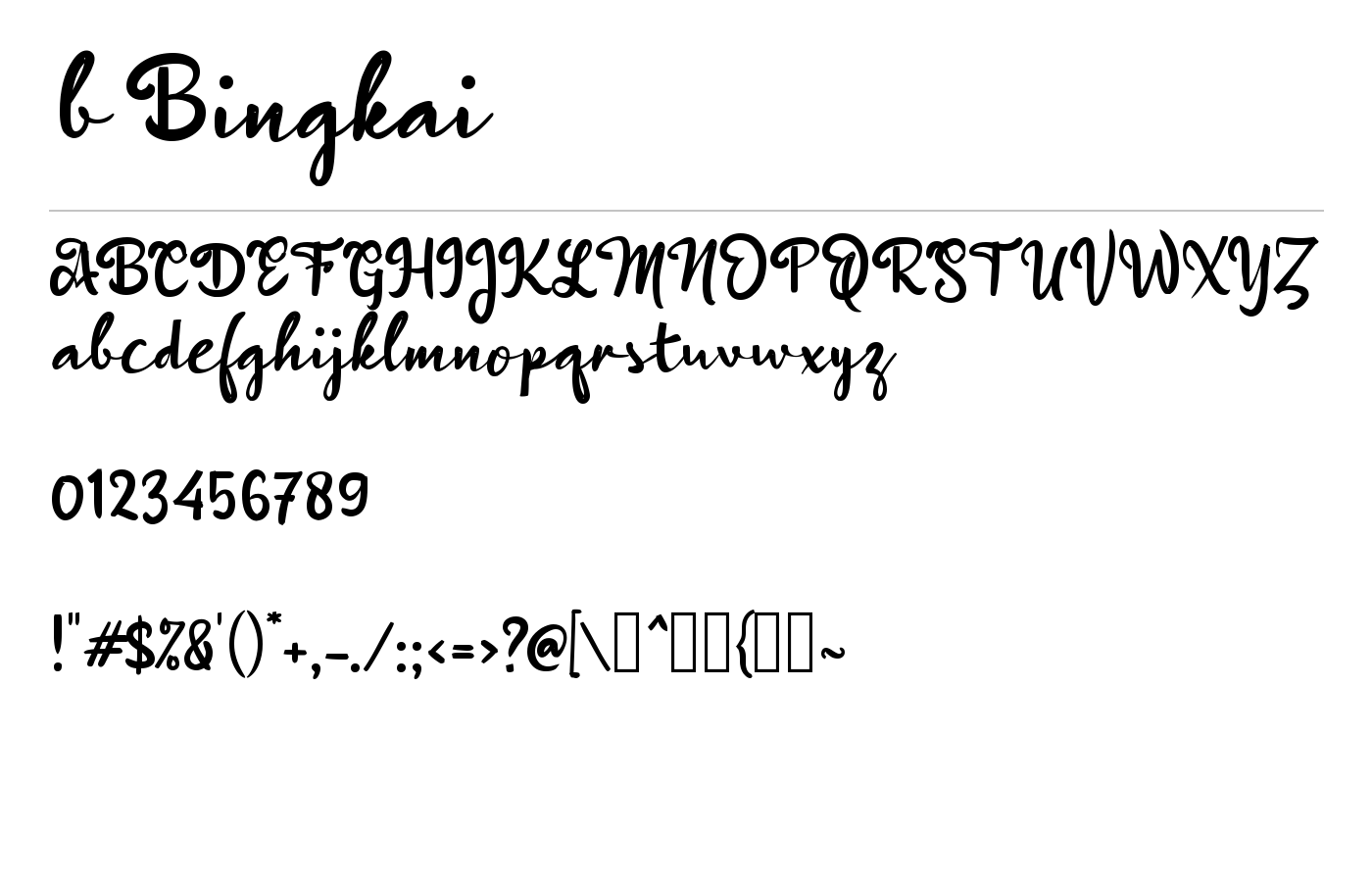b Bingkai Font preview