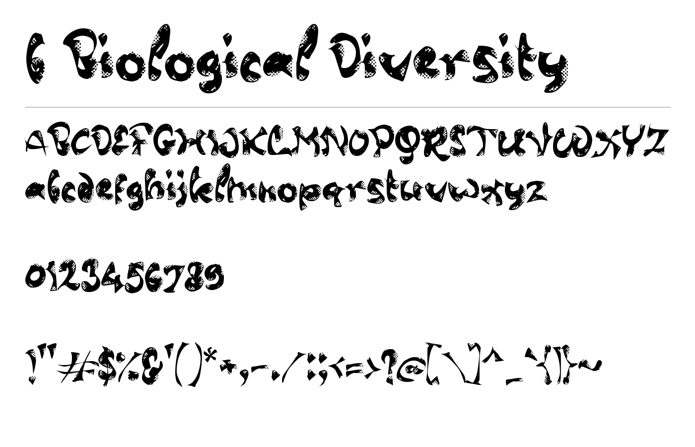 b Biological Diversity Font preview
