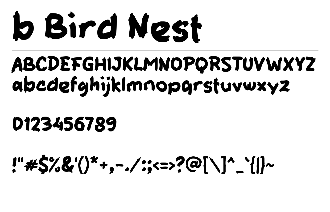b Bird Nest Font preview