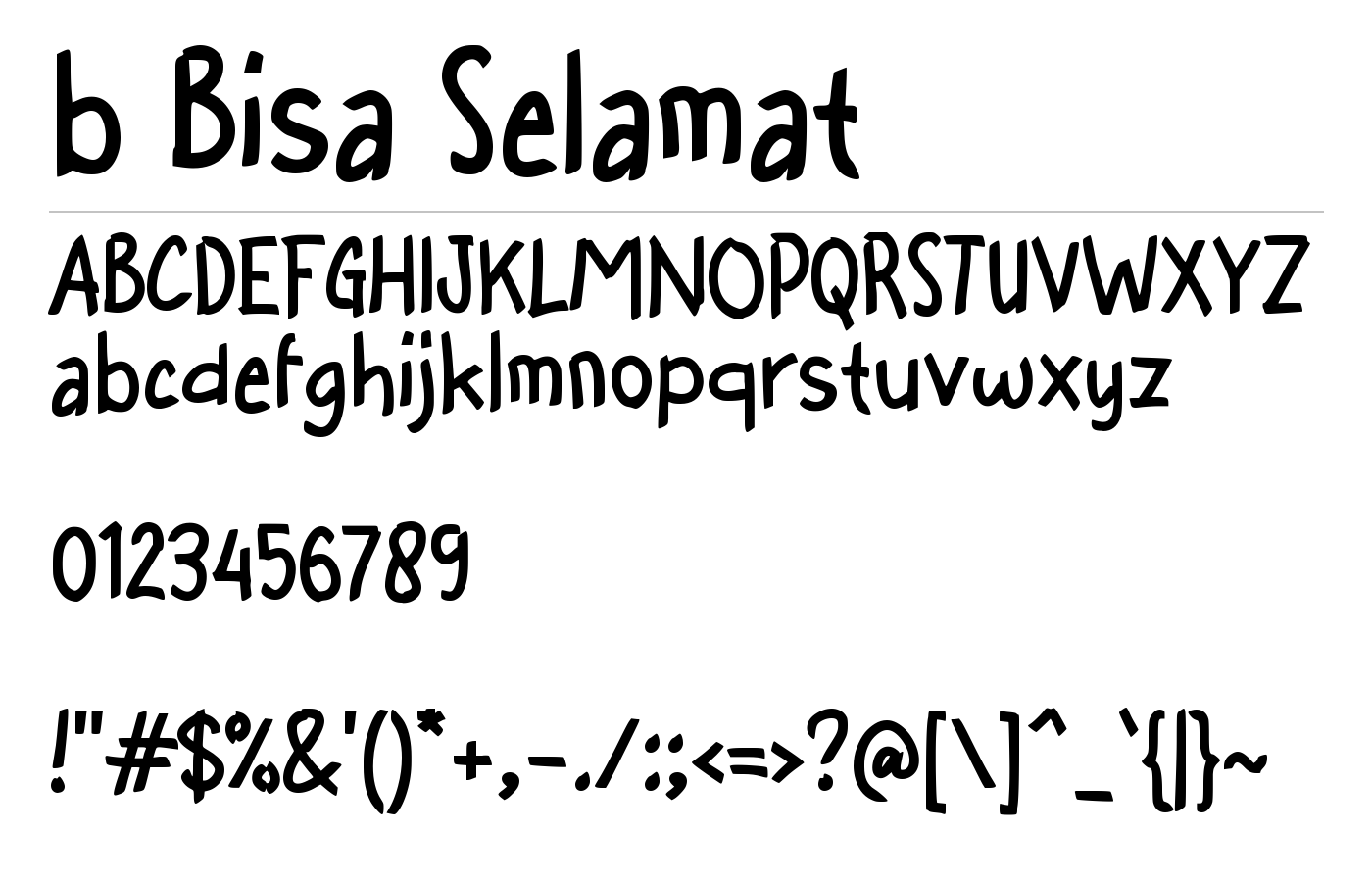 b Bisa Selamat Font preview
