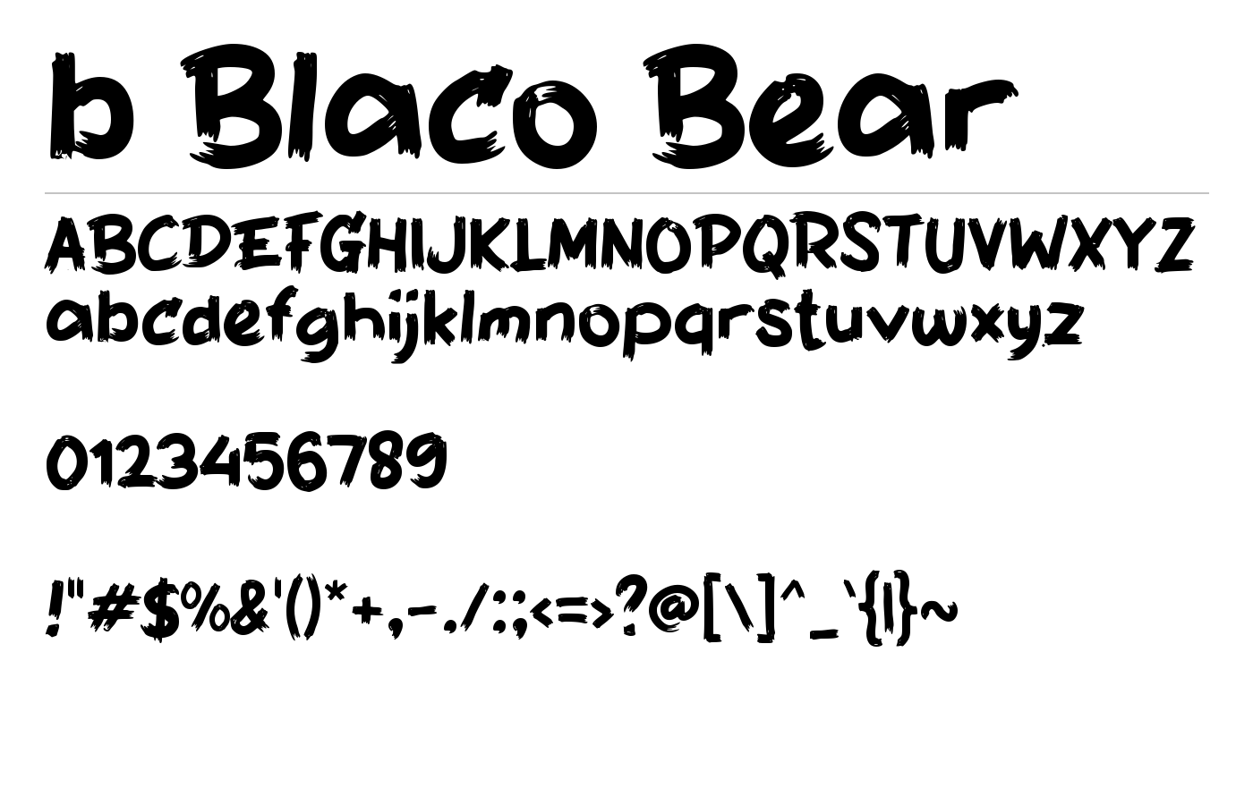b Blaco Bear Font preview