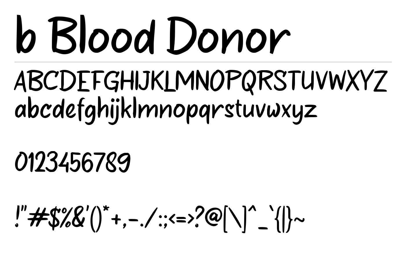 b Blood Donor Font preview