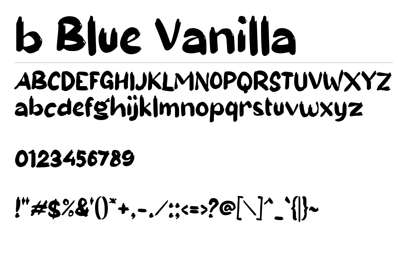 b Blue Vanilla Font preview
