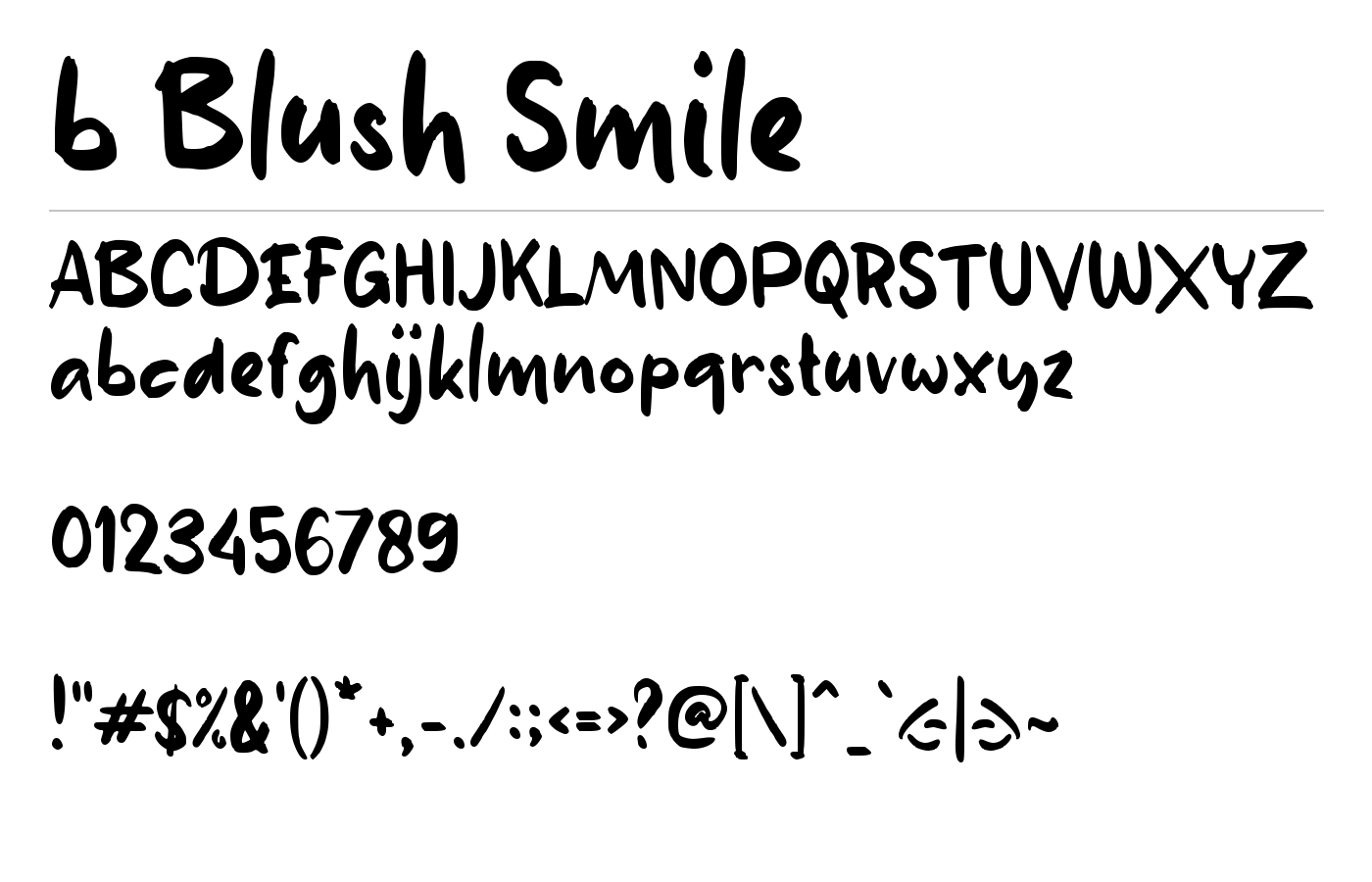 b Blush Smile Font preview