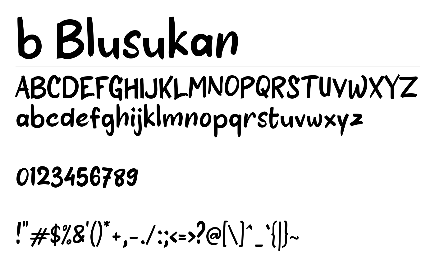 b Blusukan Font preview