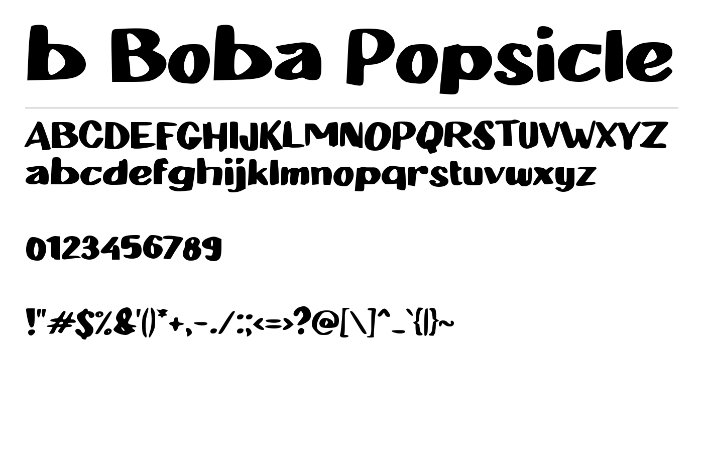 b Boba Popsicle Font preview