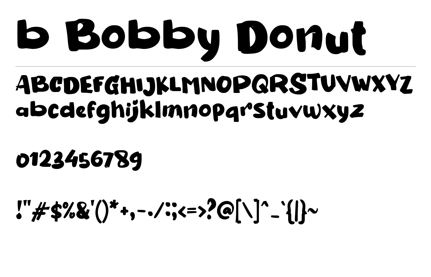 b Bobby Donut Font preview