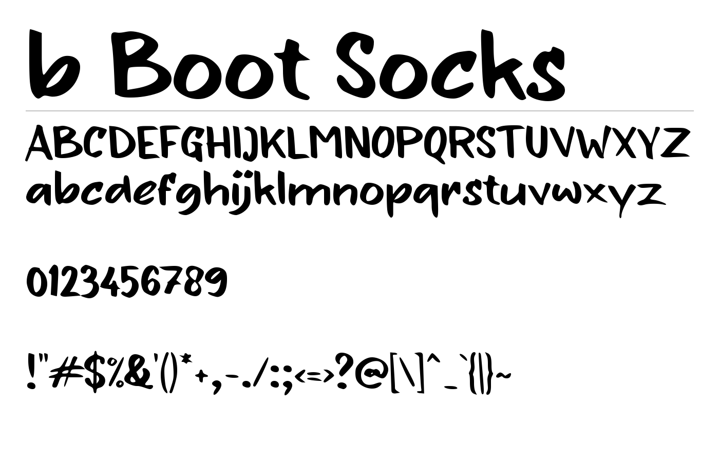 b Boot Socks Font preview