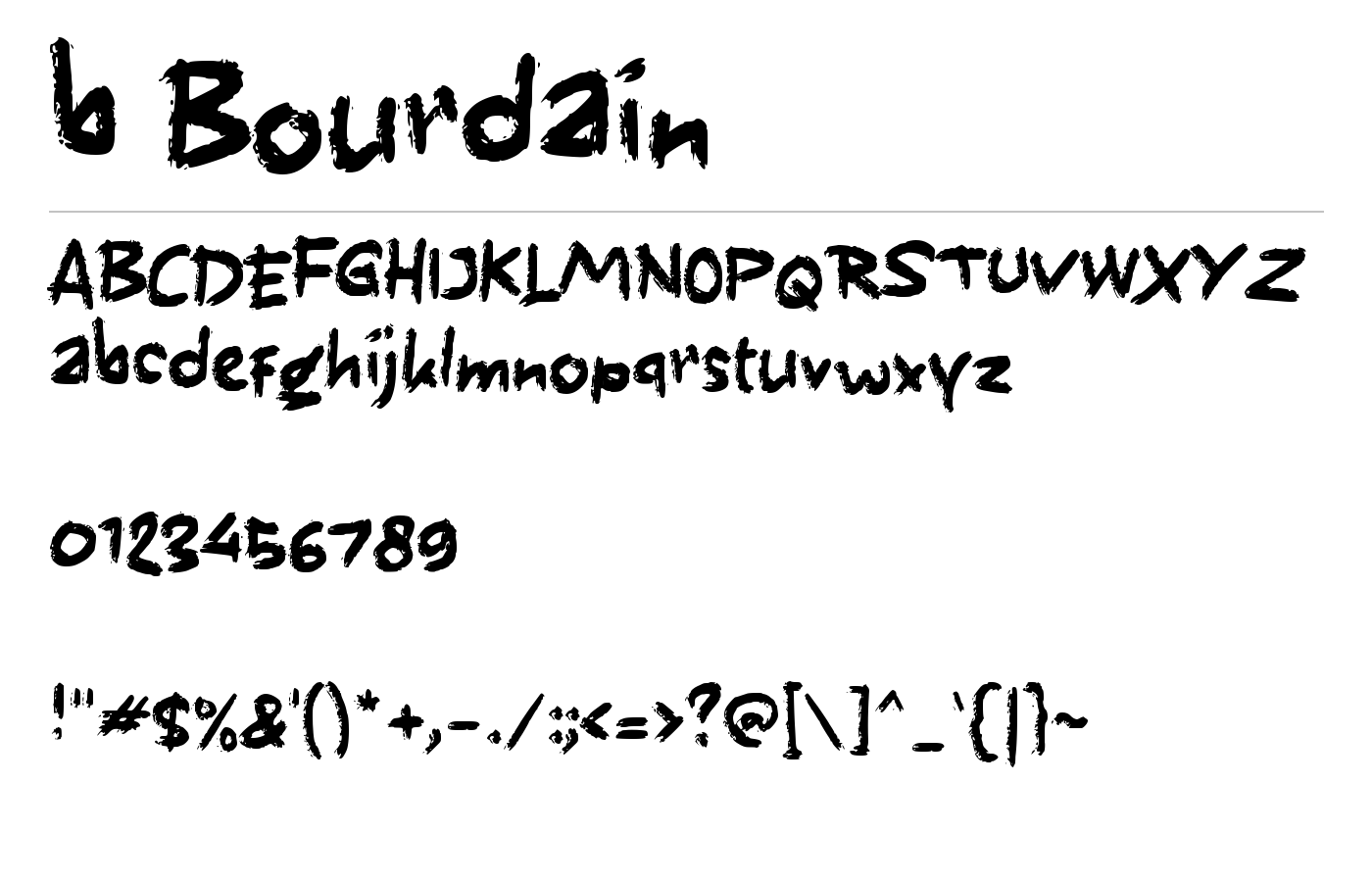 b Bourdain Font preview