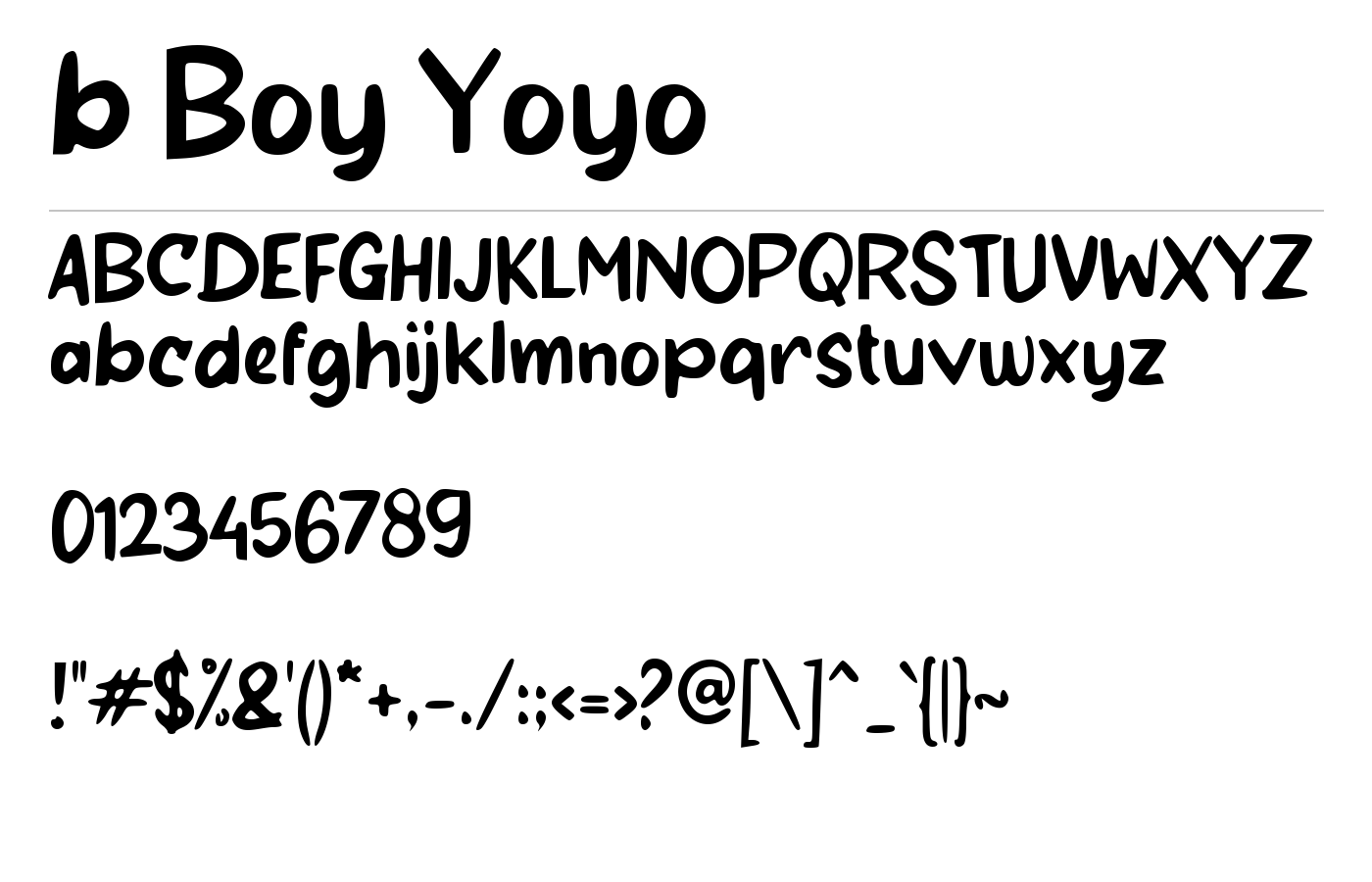 b Boy Yoyo Font preview