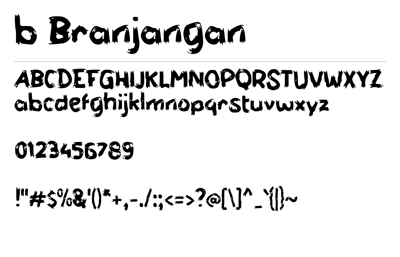 b Branjangan Font preview