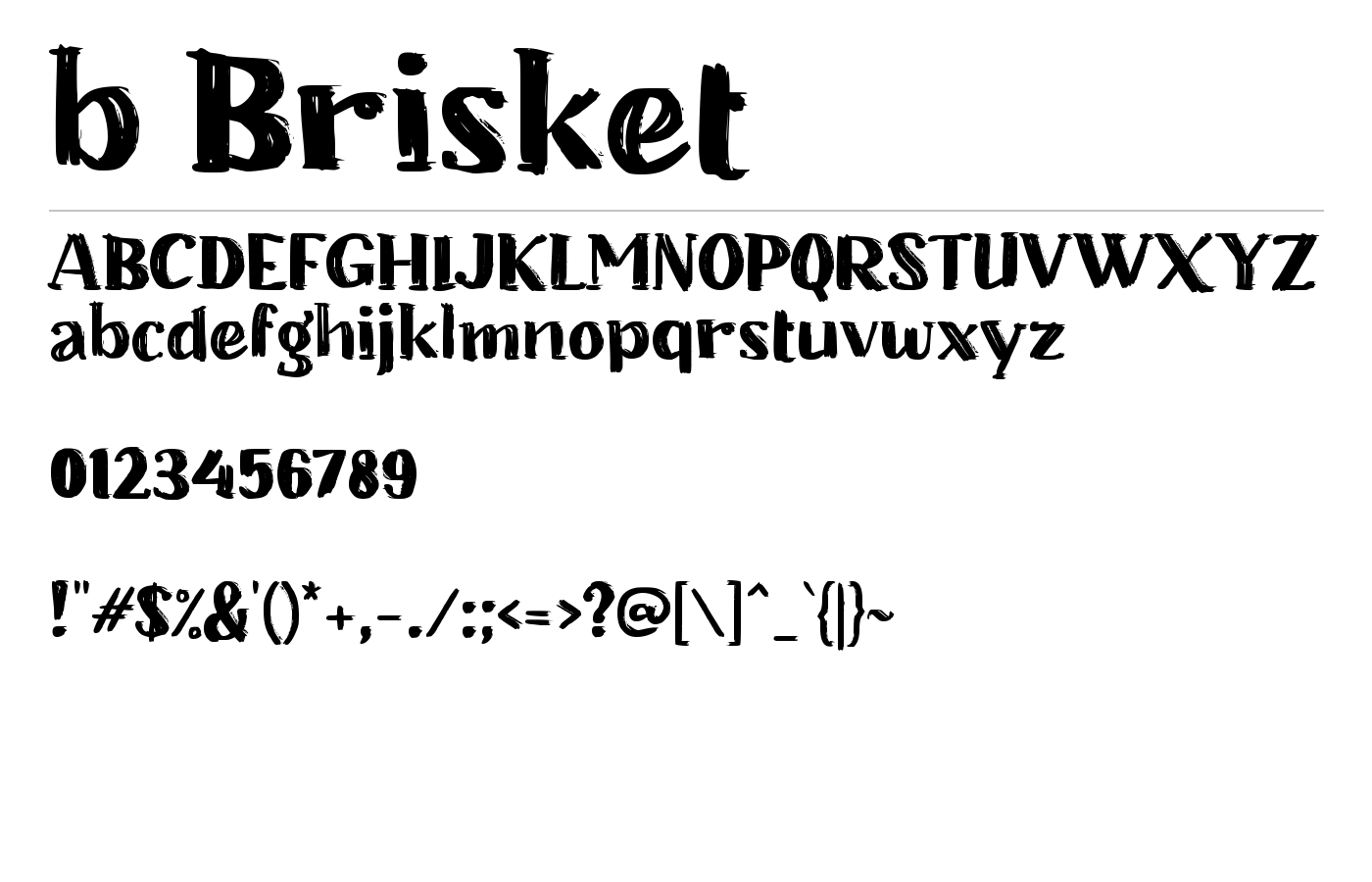 b Brisket Font preview